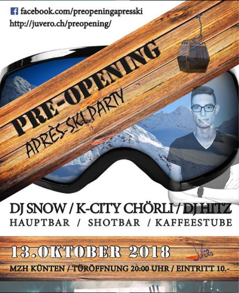 13. Oktober 2018 Pre-Opening Apreskiparty